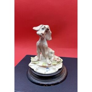 Vintage Capodimonte Gino Pezzato Dog Figurine 3.75" Tall